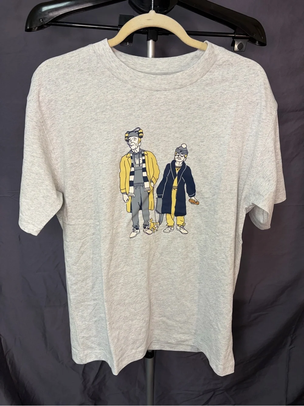 New Balance Heather Gray Tee with Yellow & Navy Graphic